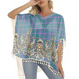 ScotsTee Shop Scottish Ralston Tartan Scotland Royal Golden Thistle Square Fringed Shawl