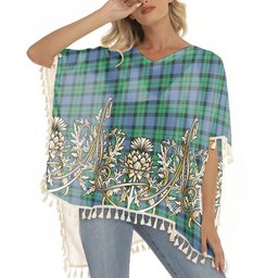ScotsTee Shop Scottish Morrison Ancient Tartan Scotland Royal Golden Thistle Square Fringed Shawl