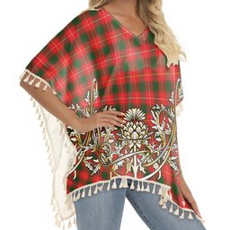ScotsTee Shop Scottish MacPhee Modern Tartan Scotland Royal Golden Thistle Square Fringed Shawl