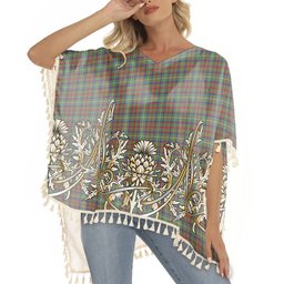 ScotsTee Shop Scottish Shaw Green Modern Tartan Scotland Royal Golden Thistle Square Fringed Shawl
