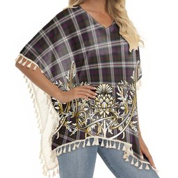 ScotsTee Shop Scottish MacDonald Dress Tartan Scotland Royal Golden Thistle Square Fringed Shawl