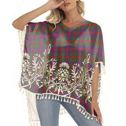 ScotsTee Shop Scottish MacGowan Tartan Scotland Royal Golden Thistle Square Fringed Shawl