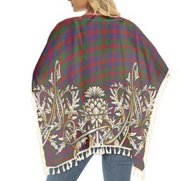 ScotsTee Shop Scottish MacGowan Tartan Scotland Royal Golden Thistle Square Fringed Shawl