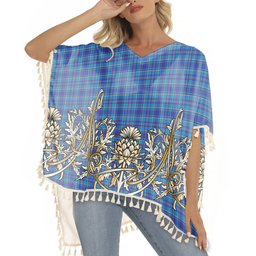ScotsTee Shop Scottish Mercer Modern Tartan Scotland Royal Golden Thistle Square Fringed Shawl