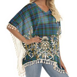 ScotsTee Shop Scottish Stinson Tartan Scotland Royal Golden Thistle Square Fringed Shawl