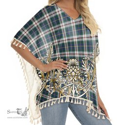 ScotsTee Shop Scottish McLeod Of Californian Modern Tartan Scotland Royal Golden Thistle Square Fringed Shawl
