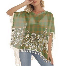ScotsTee Shop Scottish MacAlister of Glenbarr Hunting Modern Tartan Scotland Royal Golden Thistle Square Fringed Shawl