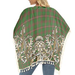 ScotsTee Shop Scottish McKinnon Hunting Modern Tartan Scotland Royal Golden Thistle Square Fringed Shawl