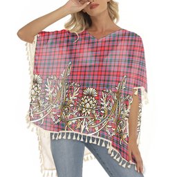 ScotsTee Shop Scottish Udny Tartan Scotland Royal Golden Thistle Square Fringed Shawl