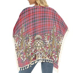 ScotsTee Shop Scottish Udny Tartan Scotland Royal Golden Thistle Square Fringed Shawl
