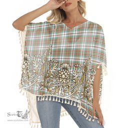 ScotsTee Shop Scottish MacBean Dress Ancient Tartan Scotland Royal Golden Thistle Square Fringed Shawl