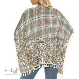 ScotsTee Shop Scottish MacBean Dress Ancient Tartan Scotland Royal Golden Thistle Square Fringed Shawl