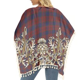 ScotsTee Shop Scottish Lawless Tartan Scotland Royal Golden Thistle Square Fringed Shawl