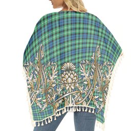 ScotsTee Shop Scottish Graham of Montrose Ancient Tartan Scotland Royal Golden Thistle Square Fringed Shawl