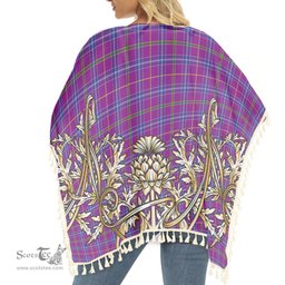 ScotsTee Shop Scottish Jackson Tartan Scotland Royal Golden Thistle Square Fringed Shawl