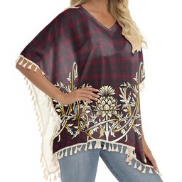 ScotsTee Shop Scottish Wanstall Tartan Scotland Royal Golden Thistle Square Fringed Shawl