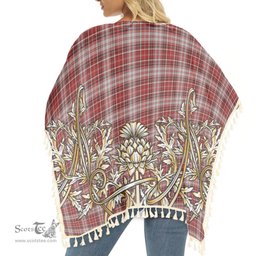 ScotsTee Shop Scottish MacDougal Dress Tartan Scotland Royal Golden Thistle Square Fringed Shawl
