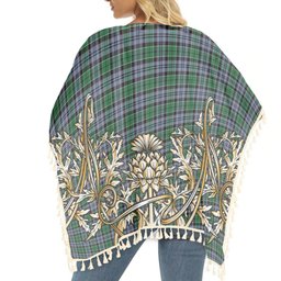 ScotsTee Shop Scottish MacIsaac Ancient Tartan Scotland Royal Golden Thistle Square Fringed Shawl