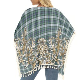 ScotsTee Shop Scottish MacKenzie Dress Ancient Tartan Scotland Royal Golden Thistle Square Fringed Shawl