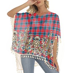 ScotsTee Shop Scottish McTavish Modern Tartan Scotland Royal Golden Thistle Square Fringed Shawl
