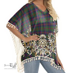 ScotsTee Shop Scottish Robertson Struan Tartan Scotland Royal Golden Thistle Square Fringed Shawl