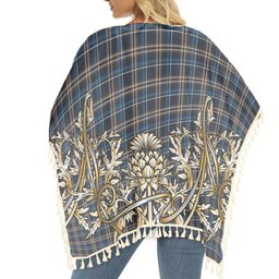 ScotsTee Shop Scottish Outlander Vehicles Tartan Scotland Royal Golden Thistle Square Fringed Shawl