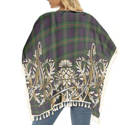 ScotsTee Shop Scottish Paget Tartan Scotland Royal Golden Thistle Square Fringed Shawl