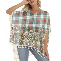 ScotsTee Shop Scottish MacBeth Dress Ancient Tartan Scotland Royal Golden Thistle Square Fringed Shawl