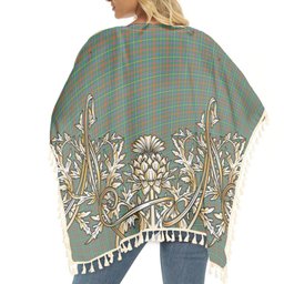 ScotsTee Shop Scottish McIntosh Hunting Ancient Tartan Scotland Royal Golden Thistle Square Fringed Shawl