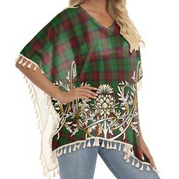 ScotsTee Shop Scottish McInery Tartan Scotland Royal Golden Thistle Square Fringed Shawl