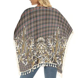 ScotsTee Shop Scottish Sutherland Weathered Tartan Scotland Royal Golden Thistle Square Fringed Shawl