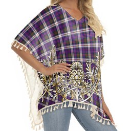 ScotsTee Shop Scottish MacDonald Dress Modern SC Tartan Scotland Royal Golden Thistle Square Fringed Shawl