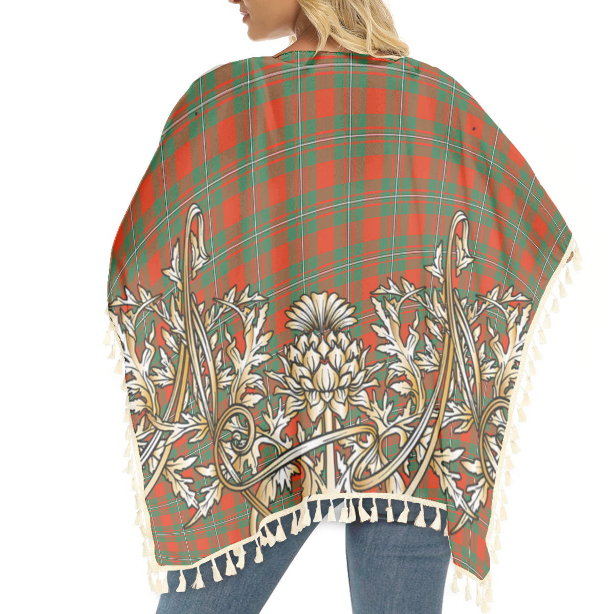 ScotsTee Shop Scottish MacGregor Ancient Tartan Scotland Royal Golden Thistle Square Fringed Shawl