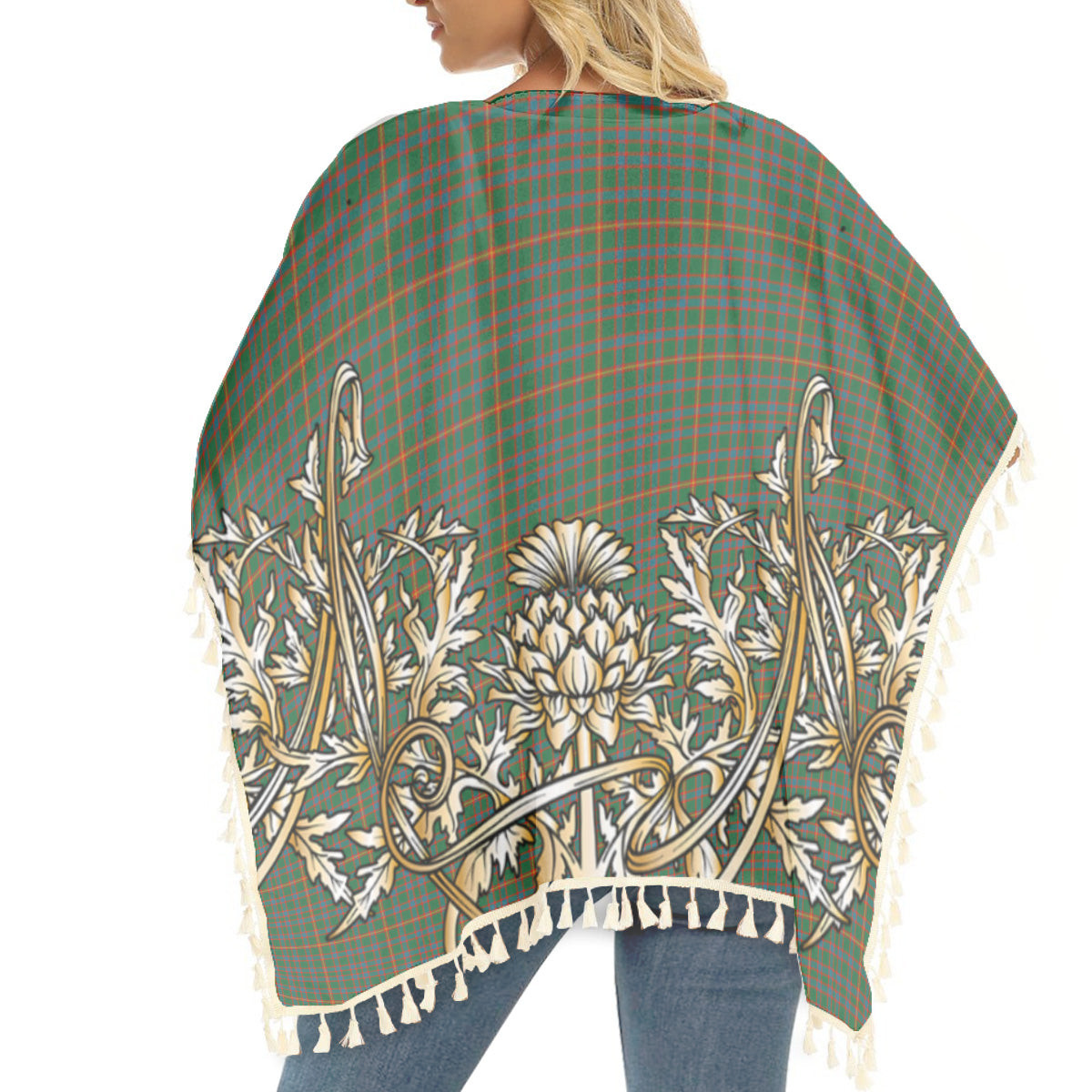 ScotsTee Shop Scottish Hall Ancient Tartan Scotland Royal Golden Thistle Square Fringed Shawl