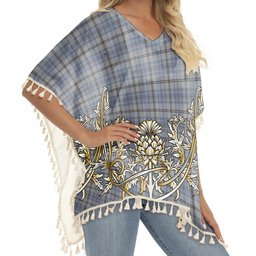 ScotsTee Shop Scottish Tweedie Tartan Scotland Royal Golden Thistle Square Fringed Shawl