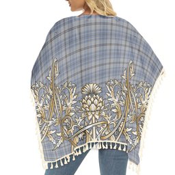 ScotsTee Shop Scottish Tweedie Tartan Scotland Royal Golden Thistle Square Fringed Shawl