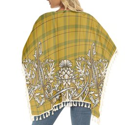 ScotsTee Shop Scottish Houston Tartan Scotland Royal Golden Thistle Square Fringed Shawl