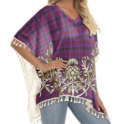 ScotsTee Shop Scottish Montgomery Modern Tartan Scotland Royal Golden Thistle Square Fringed Shawl