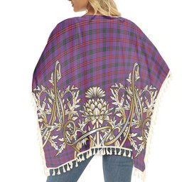 ScotsTee Shop Scottish Montgomery Modern Tartan Scotland Royal Golden Thistle Square Fringed Shawl
