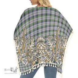 ScotsTee Shop Scottish Mcnaghten Dress Tartan Scotland Royal Golden Thistle Square Fringed Shawl