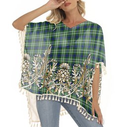 ScotsTee Shop Scottish Haliburton Tartan Scotland Royal Golden Thistle Square Fringed Shawl