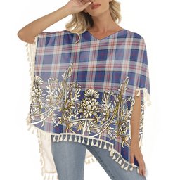 ScotsTee Shop Scottish Stewart of Appin Hunting Dress Tartan Scotland Royal Golden Thistle Square Fringed Shawl