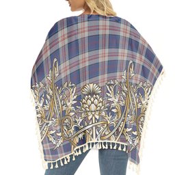 ScotsTee Shop Scottish Stewart of Appin Hunting Dress Tartan Scotland Royal Golden Thistle Square Fringed Shawl