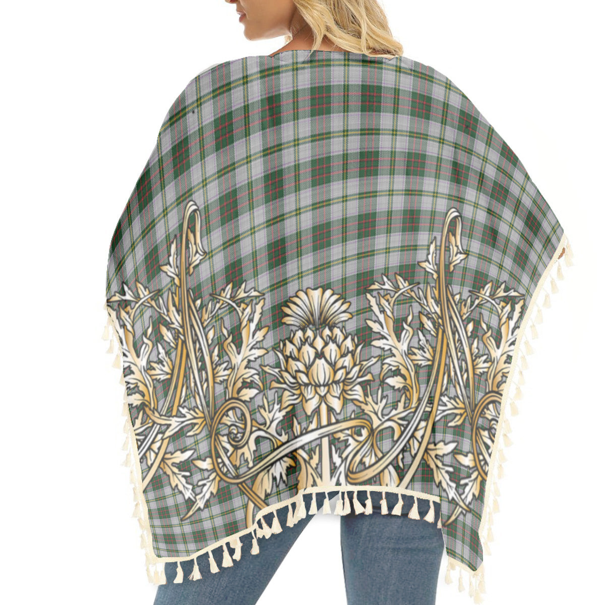 ScotsTee Shop Scottish Tailyour Dress 2 Tartan Scotland Royal Golden Thistle Square Fringed Shawl