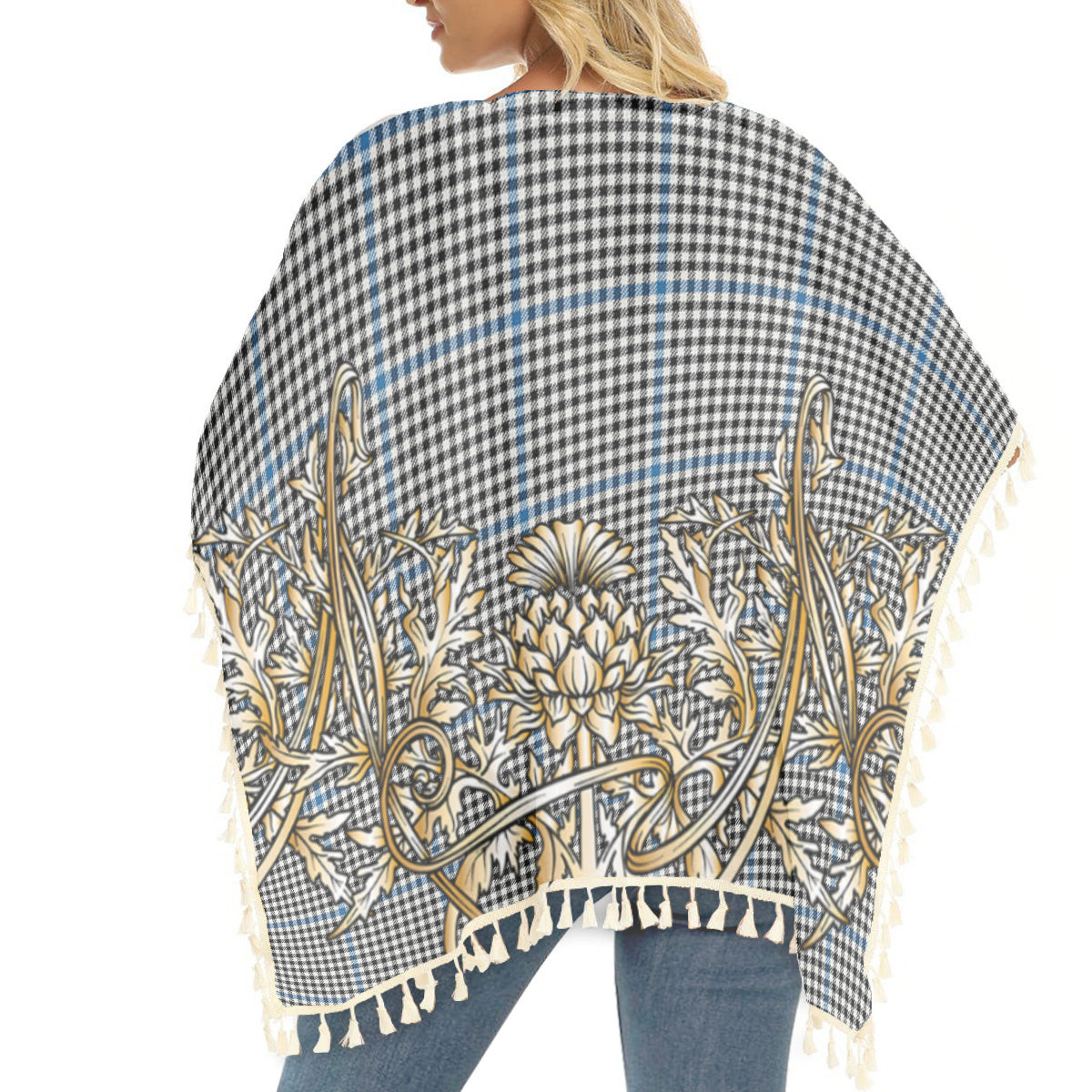 ScotsTee Shop Scottish Haig Ancient Tartan Scotland Royal Golden Thistle Square Fringed Shawl