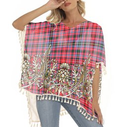 ScotsTee Shop Scottish Straiton Tartan Scotland Royal Golden Thistle Square Fringed Shawl