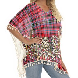 ScotsTee Shop Scottish Straiton Tartan Scotland Royal Golden Thistle Square Fringed Shawl
