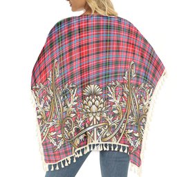 ScotsTee Shop Scottish Straiton Tartan Scotland Royal Golden Thistle Square Fringed Shawl