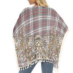 ScotsTee Shop Scottish McBain Dress Modern Tartan Scotland Royal Golden Thistle Square Fringed Shawl