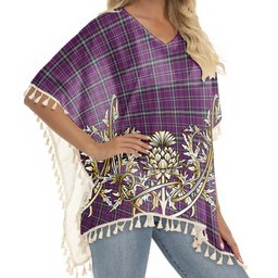 ScotsTee Shop Scottish O'Riagain Tartan Scotland Royal Golden Thistle Square Fringed Shawl